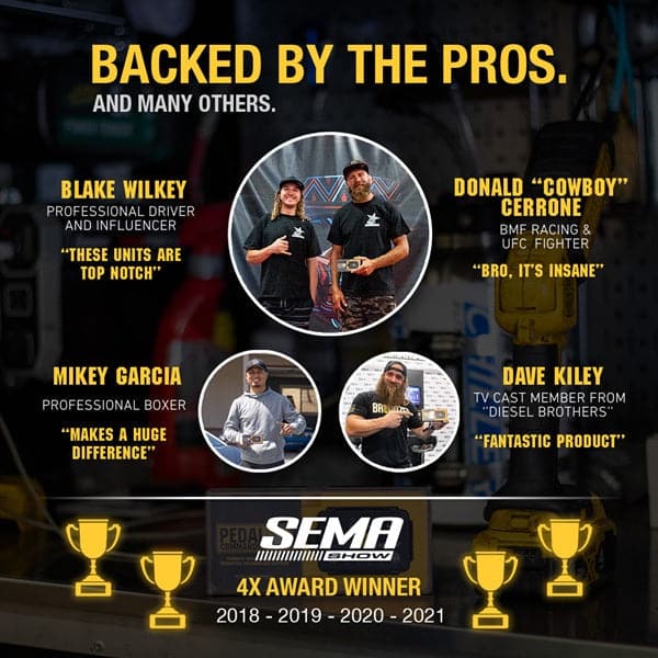 Merchant Pedal Commander PC12 won four times SEMA in 2018, 2019, 2020 and 2021; lots of pros are supporting the product also